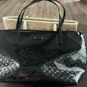 Kate spade ♠️ large Bag Black in color with spades all over the bag